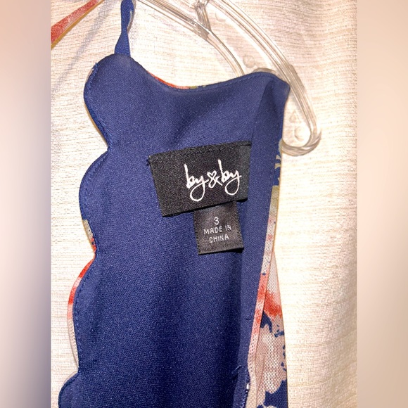 NEW Floral Mini Dress with Transparent Lace Belt. Size 3 - Picture 3 of 4